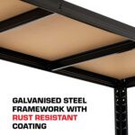 Rhino Racking - 4 Bays - 5 Tier Heavy-Duty Industrial Storage Shelves - Black - 180x120x60cm - Image 4