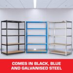 Rhino Racking - 4 Bays - 5 Tier Heavy-Duty Industrial Storage Shelves - Black - 180x120x60cm - Image 7