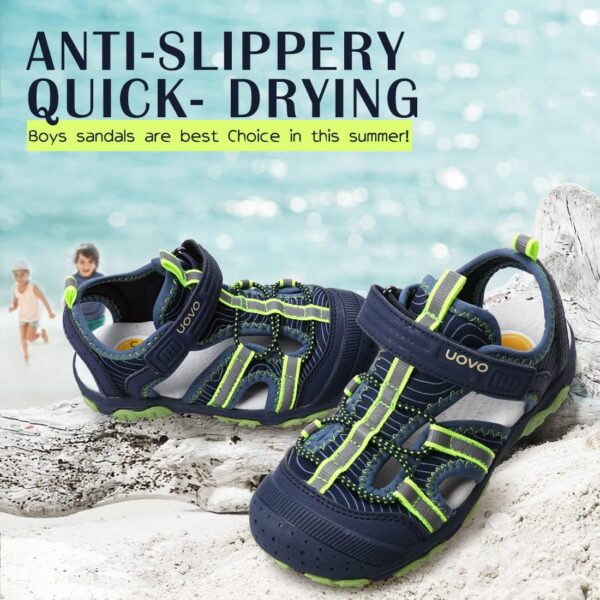 UOVO Boys Sandals Closed Toe Outdoor Sandals Trekking Hiking Sandals Athletic Summer Shoes Size 7 Toddler to 5 Big Kids - Image 5