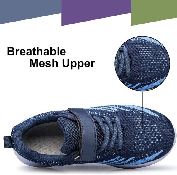 LOUSST Trainers Kids School Shoes for Boys and Girls Toddlers Hook and Loop Running Shoes Athletic Sneakers - Image 2