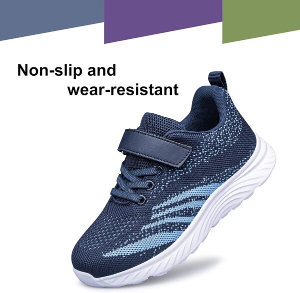 LOUSST Trainers Kids School Shoes for Boys and Girls Toddlers Hook and Loop Running Shoes Athletic Sneakers - Image 4