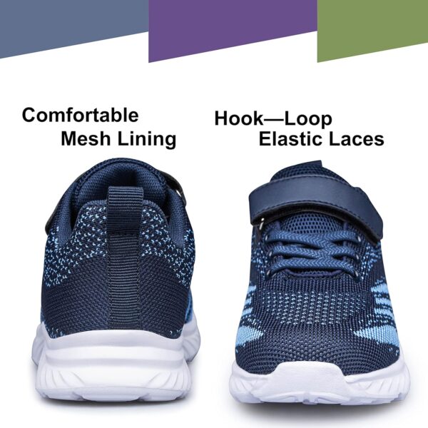 LOUSST Trainers Kids School Shoes for Boys and Girls Toddlers Hook and Loop Running Shoes Athletic Sneakers - Image 5