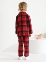 Naiyafly Kids Pajamas Set Plaid Button Down Pyjamas for Girls Boys Toddler Christmas Sleepwear Baby PJS 2 Piece Shirts Tops Pants Nightwear Homewear 18 Months - 6 Years - Image 3