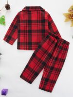 Naiyafly Kids Pajamas Set Plaid Button Down Pyjamas for Girls Boys Toddler Christmas Sleepwear Baby PJS 2 Piece Shirts Tops Pants Nightwear Homewear 18 Months - 6 Years - Image 7