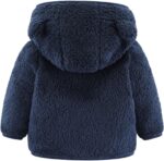 2024 New -Y9K Newborn Infant Baby Girls Boys Jacket Bear Ears Hooded Outerwear Zipper Warm Fleece Winter Coat Boys Warm Vest (Navy, 12-18 Months) - Image 2