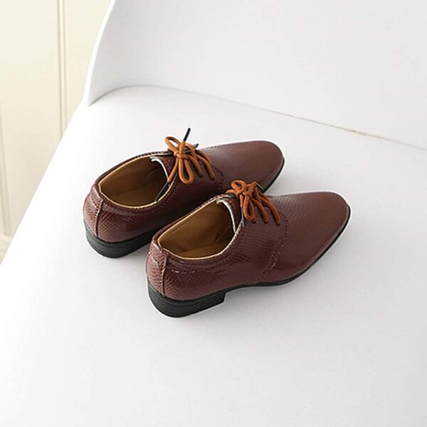 XIATANG Toddler British Style Leather Shoes for 1-12 Years Baby Boys Formal Perform Shoes Casual School Party Dress Shoes (Brown, 11Years) - Image 3
