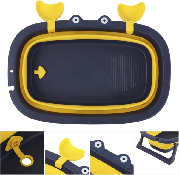 Lantuqib Pet Bath Tub, Portable Drain Hole Children Folding Bathtub Multifunction for Cat for Puppy for Children - Image 4