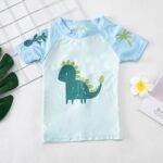 PythJooh Toddler Baby Boys Swimsuit Shark Dinosaur Two Pieces Swimwear Rash Guards Trunk Bathing Suits with Hat UPF 50+ - Image 3