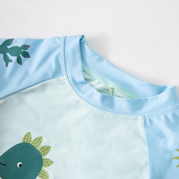 PythJooh Toddler Baby Boys Swimsuit Shark Dinosaur Two Pieces Swimwear Rash Guards Trunk Bathing Suits with Hat UPF 50+ - Image 4