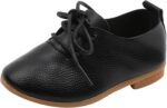 Infant Baby Boys Girls Classic PU Leather Wedding Loafers Toddler 𝐎xford Dress Shoes First Steps Walking Flat Lazy Crib Shoe Premium Soft Anti-Slip Rubber Sole Shoe (Black, 13 Little Child)