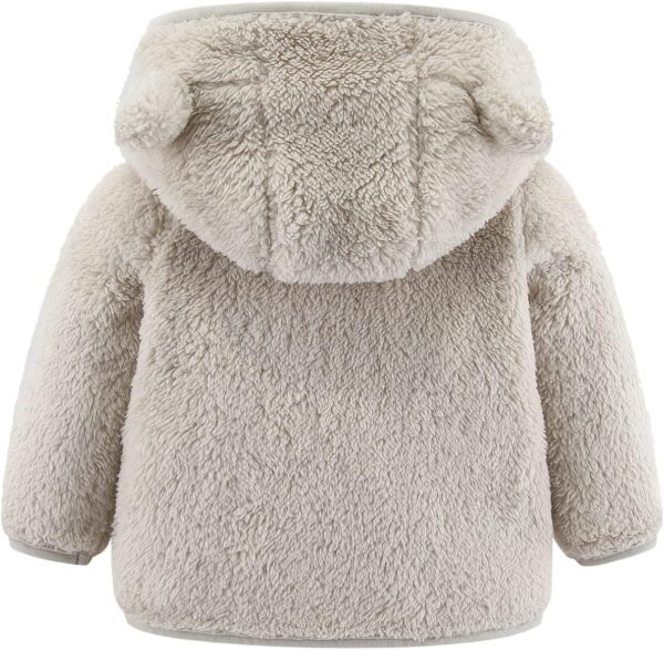 Newborn Infant Baby Boys Girls Cartoon Fleece Hooded Jacket Coat with Ears Warm Todder Kids Outwear Coat Zipper Up 0-6Y - Image 2