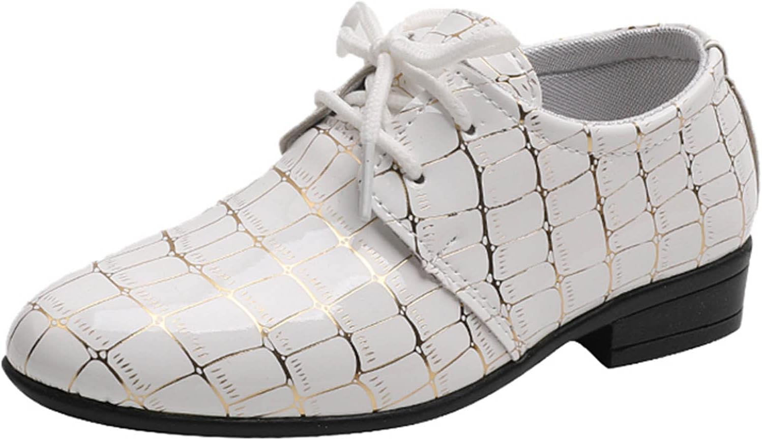 1742364600_61MObebJYbL._AC_SL1500_.jpg Boys Pointed Toe Dress Shoes Boy’s Dress Oxford Formal Shoes Toddler Lace Up Loafer Wedding Shoes Leather Shoes - Image 1