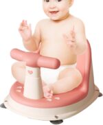 Baby Bath Seat 6 Months Plus Folding Stand Baby Bath Tub with Strong Suction Ergonomic Baby Bath Support Chair Non-Slip Baby Bath Chair, Stable Shower Chairs for Babies