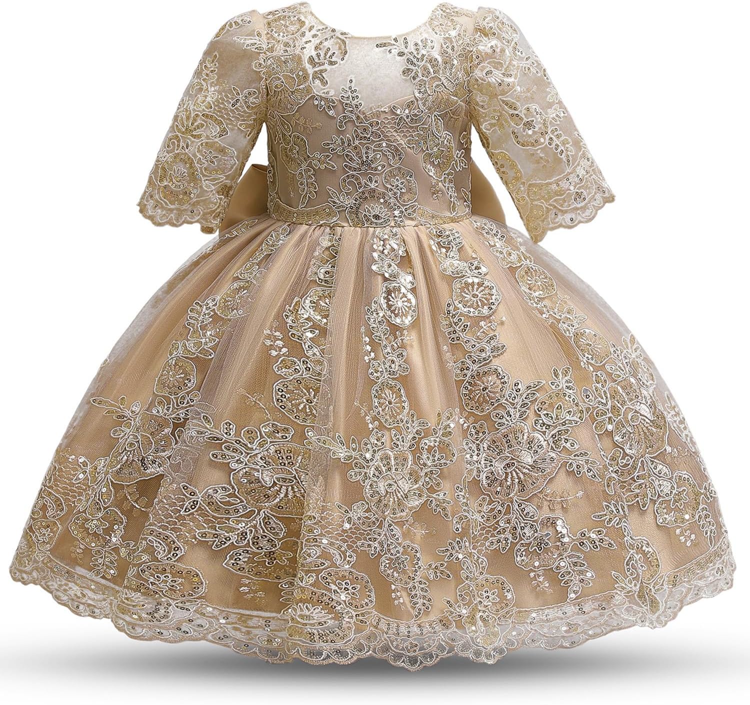 1742466221_81fD6YQZc4L._AC_SL1500_.jpg TTYAOVO Baby Girl Flower Long Sleeve Princess Party Dress - Image 1