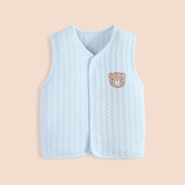 XIATANG Toddler Baby Boys Girls Winter Sleeveless Coat Outwear Warm Coat Vest Jacket Toddler Girls Coat 0-3 Years (Blue, 3-6 Months) - Image 2