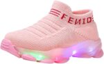SRTUMEY LED Light Up Shoes for Girls, Toddler Baby Walking Sneakers Kids Girls Casual Sport Trainers Non Slip Christmas Girl Running Shoe Clearance