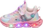 Kids Shoes LED Light Up Trainers Shoes Baby Sneakers Glow Fashion Flashing Athletic Sport Sneaker Kids Flashing Lights Running Sports Skater Shoes Gift for Girls Boys Children (Pink, 1 Big Kids)