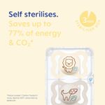 MAM Air Soothers | 0-6 Months | 2 Pack | Newborn Dummies | Comes in Dummy Steriliser Case | Sustainable Materials | Baby Accessories for Newborn | Blue/White (Various Designs) - Image 4