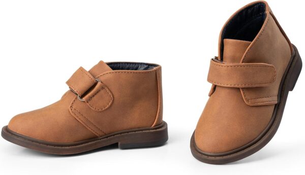 Harvest Land Boys Dress Shoes Lace-up School Shoes Kids Classic Oxford Boots Boys Loafer Flats Hook and Loop Light Comfortable for Toddler Big Kids - Image 4