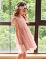 Arshiner Girls' Dresses Toddler Tulle Dress Flying Sleeves Princess Dress Festive Dress Tutu Children's Dress Cotton Party Dress Birthday Wedding Summer Dress 2-7 Year - Image 3