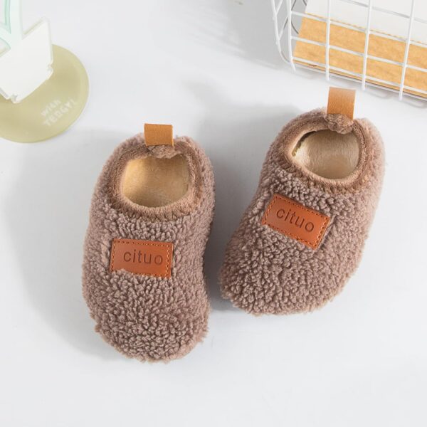 Sangyn Kids Fleece Slippers Toddler Boys Girls Winter Warm Fluffy Shoes Anti-Slip Cozy Slippers For Indoor Outdoor Wear - Image 5
