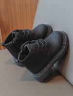 FEOYA Boys Girls Ankle Boots Leather School Boots Waterproof Lace Up Shoes Spring Autumn Short Boots with Zip 3.5-9.5 UK Child - Image 3