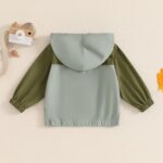 Himllauen Toddler Boys Hoodies Coat Autumn Winter Long Sleeve Contrast Color Zip Up Hooded Jackets Baby Outwear - Image 3