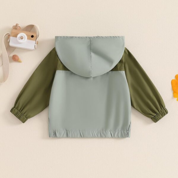 Himllauen Toddler Boys Hoodies Coat Autumn Winter Long Sleeve Contrast Color Zip Up Hooded Jackets Baby Outwear - Image 3