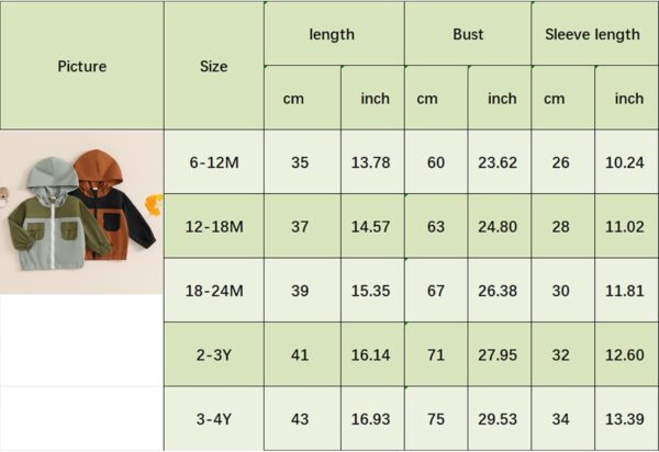 Himllauen Toddler Boys Hoodies Coat Autumn Winter Long Sleeve Contrast Color Zip Up Hooded Jackets Baby Outwear - Image 7