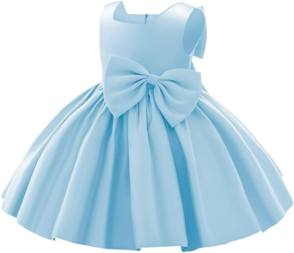 IBTOM CASTLE Flower Girls Wedding Dress Kids Pageant Bridesmaid Dress Baby Silky Satin Bowknot Toddler Girl Pirncess Birthday Party Christening Baptism Dress Formal Prom Gown - Image 2