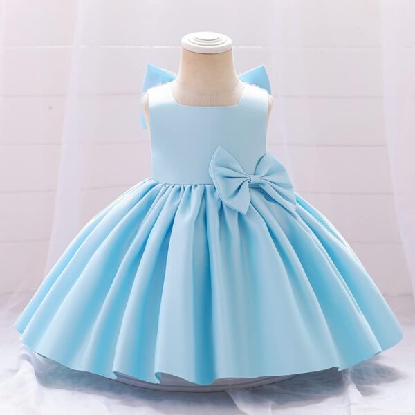 IBTOM CASTLE Flower Girls Wedding Dress Kids Pageant Bridesmaid Dress Baby Silky Satin Bowknot Toddler Girl Pirncess Birthday Party Christening Baptism Dress Formal Prom Gown - Image 4