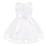 Nimiya Newborn Baby Girls 3D Flower Girl Dress Wedding Pageant Birthday Party Dress with Bloomers Outfit Set Ivory 6-9 Months - Image 3