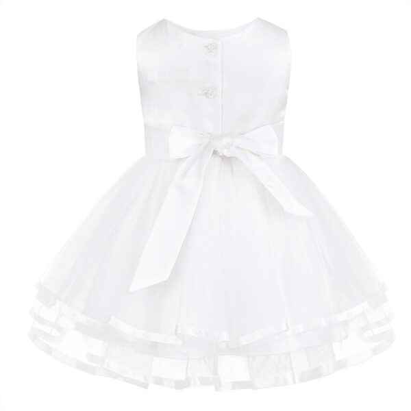 Nimiya Newborn Baby Girls 3D Flower Girl Dress Wedding Pageant Birthday Party Dress with Bloomers Outfit Set Ivory 6-9 Months - Image 3