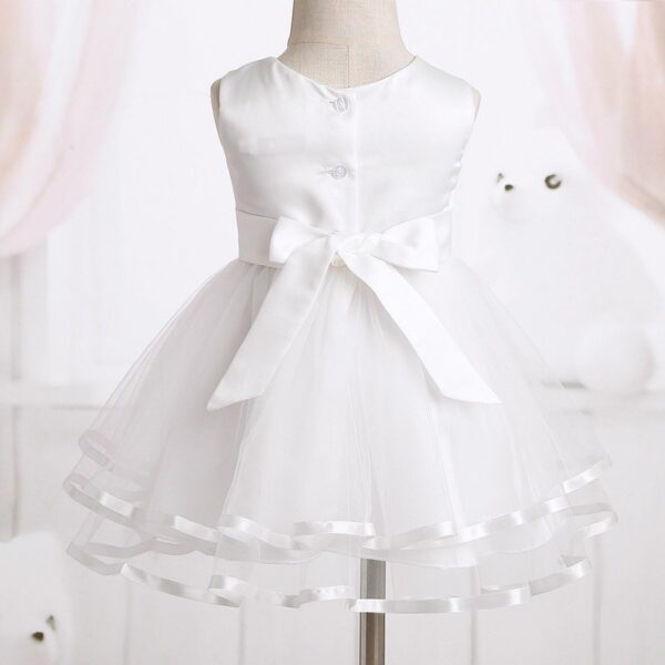 Nimiya Newborn Baby Girls 3D Flower Girl Dress Wedding Pageant Birthday Party Dress with Bloomers Outfit Set Ivory 6-9 Months - Image 4