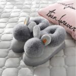 Girls Cute Bunny Slippers Memory Foam Slippers for Women Children Winter Warm Plush Shoes - Image 2