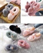 Girls Cute Bunny Slippers Memory Foam Slippers for Women Children Winter Warm Plush Shoes - Image 4