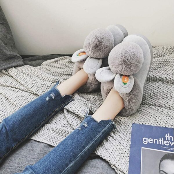 Girls Cute Bunny Slippers Memory Foam Slippers for Women Children Winter Warm Plush Shoes - Image 6