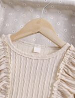 Qiraoxy Baby Girl Clothes Ruffle Ribbed Long Sleeve T-Shirt Top Plaid Skirt Fashion Set 2Pcs Toddler Kids Girl Fall Winter Outfits 1-6 Years - Image 5