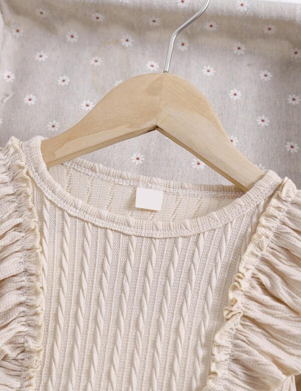 Qiraoxy Baby Girl Clothes Ruffle Ribbed Long Sleeve T-Shirt Top Plaid Skirt Fashion Set 2Pcs Toddler Kids Girl Fall Winter Outfits 1-6 Years - Image 5