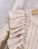 Qiraoxy Baby Girl Clothes Ruffle Ribbed Long Sleeve T-Shirt Top Plaid Skirt Fashion Set 2Pcs Toddler Kids Girl Fall Winter Outfits 1-6 Years - Image 6