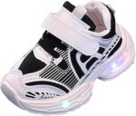 SRTUMEY UK Clearance Kids Baby Girls Boys Sneakers Toddler Non Slip Led Light Trainers Christmas Luminous Walk Shoes Girls Boys Birthday Gifts