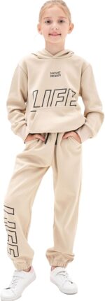 NATUST Kids Tracksuit, Hoodie and Joggers Set for Boys Girls