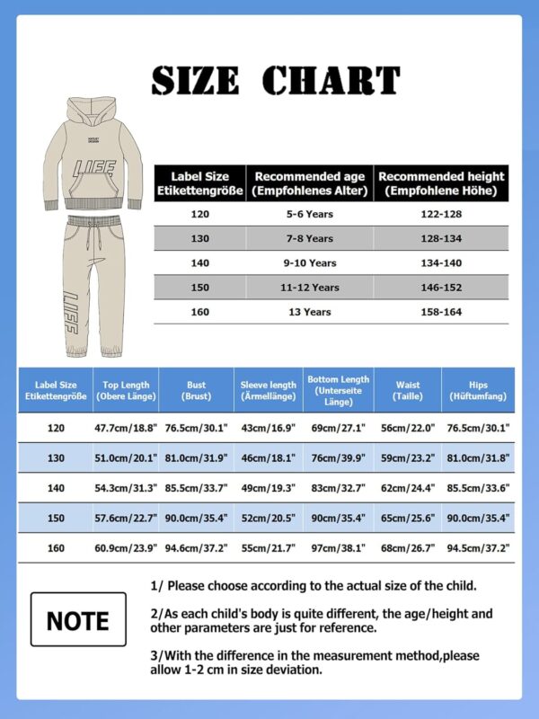 NATUST Kids Tracksuit, Hoodie and Joggers Set for Boys Girls - Image 7
