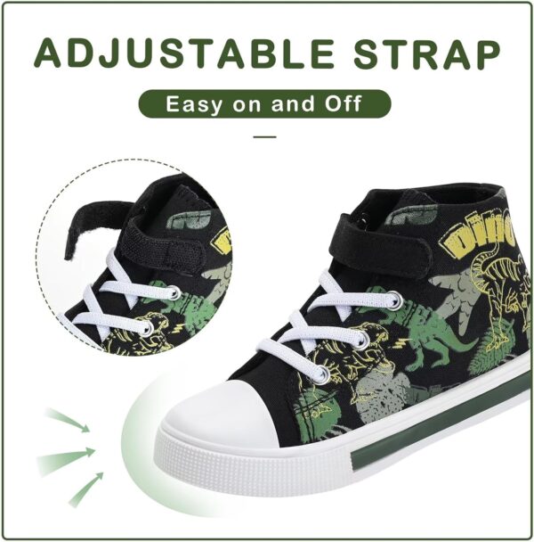 EUXTERPA Kids Light Up Trainers, Boys Girls High Top Pumps Flashing Sneakers Toddler Easy Fasten Canvas Shoes - Image 3