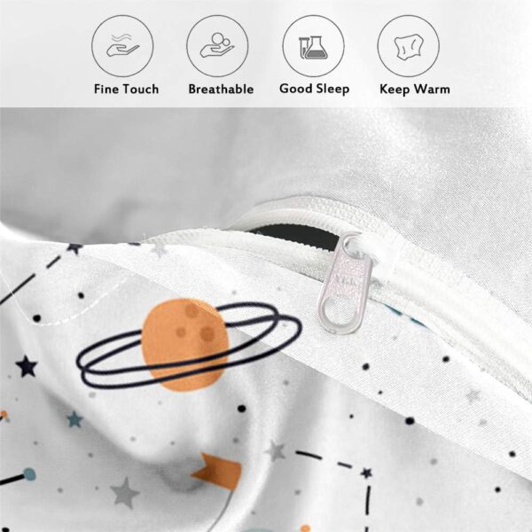 FANSU Giraffe Printed Duvet Cover Bedding Set 2 Piece for Children Baby Girls Boys Kids,Nursery Easy Care Quilt Cover with zipper & Pillow Set for Toddler Cot Bed (grassland,100x135cm+40x60cm) - Image 4