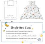 FANSU Giraffe Printed Duvet Cover Bedding Set 2 Piece for Children Baby Girls Boys Kids,Nursery Easy Care Quilt Cover with zipper & Pillow Set for Toddler Cot Bed (grassland,100x135cm+40x60cm) - Image 5