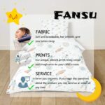 FANSU Giraffe Printed Duvet Cover Bedding Set 2 Piece for Children Baby Girls Boys Kids,Nursery Easy Care Quilt Cover with zipper & Pillow Set for Toddler Cot Bed (grassland,100x135cm+40x60cm) - Image 7