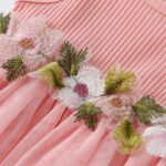 Kumsolu 3Pcs Summer Baby Girl Dress and Short Sleeve Cardigan Set Pink - Image 6