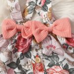 Newborn Baby Girl Dress Ruffle Long Sleeve with Floral Print for Baby Girl Romper Set - Image 4