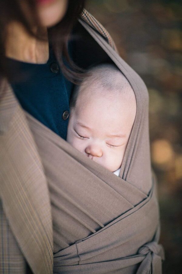 Konny Baby Carrier Luxury SoftBreeze Carrier Wrap, Easy to Wear Baby Wrap Carrier, Perfect Essentials Cloths for Newborn Babies up to 44 lbs, (Mocha, 5XL) - Image 8